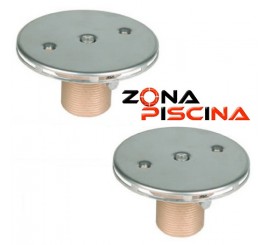 Boquilla impulsión piscina de fondo bronce acero y inoxidable