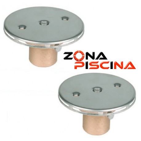 Boquilla impulsión piscina de fondo bronce acero y inoxidable