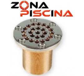 Rebosadero piscina circular en bronce con rejilla inoxidable