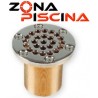 Rebosadero piscina circular en bronce con rejilla inoxidable V4A 