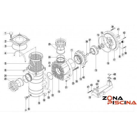 Repuestos / recambios bomba KAN KRIPSOL / HCP4000 Hayward piscinas 