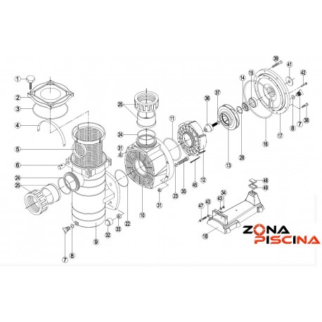 Recambios bomba KALIFORNIA KAL Kripsol Hayward / HCP 4200 piscinas