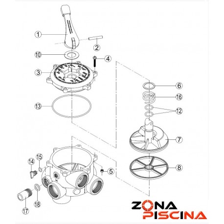 Repuestos / Recambios valvula selectora kripsol piscinas