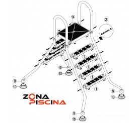Repuestos escaleras elevadas / semielevadas KRIPSOL piscinas
