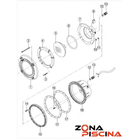 Repuestos / Recambios proyector / focos con nicho KRIPSOL piscinas