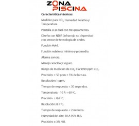 Medidor calidad del aire para CO2 piscinas publicas, hotel