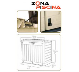 Caseta contenedor depuraci&oacute;n vacia de superficie para piscina depuradora