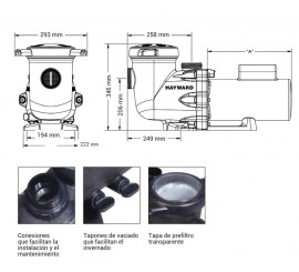 Bomba depuradora para Piscinas Tristar de hayward