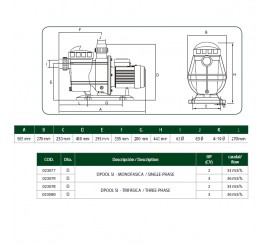 Bomba depuradora de piscina si Xpool / Dpool 2HP / 3HP, TIFON TIHPON