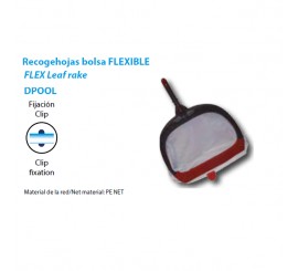 Recogehojas bolsa fondo flexible fijacion clip para piscinas