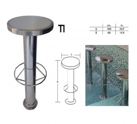 Taburete en acero inoxidable para piscinas, hoteles