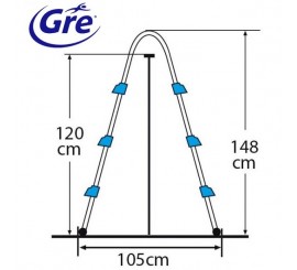 Escalera Gre para piscinas desmontables Ar109