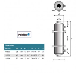 Intercambiador de calor HI-FLOW Titanium pahlen piscina, jacuzzi, spa