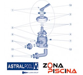 Repuestos válvula selectora Bayoneta 1 1/2" AstralPool