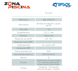 Bomba dosificadora Pool Ph AQL Kripsol de piscinas