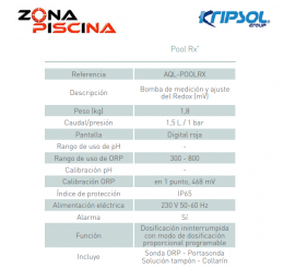 Bomba dosificadora Pool RX Redox AQL Kripsol de piscinas