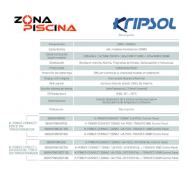 Cuadro electrico piscina K Power connect, fabricante Kripsol, hayward