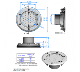 Boquilla de impulsión regulable de aire para spas, jacuzzis, piscina, AstralPool