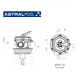 Valvula selectora top / superior de 1½" 34546 Flat Top de AstralPool