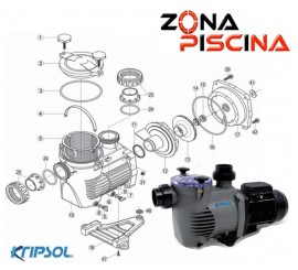 Repuestos / recambios bomba KORAL KS / KSE Kripsol Hayward piscinas