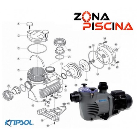 Repuestos / recambios bomba KORAL KS / KSE Kripsol Hayward piscinas