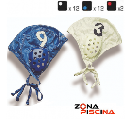 Juego de gorros de waterpolo para piscinas de competición