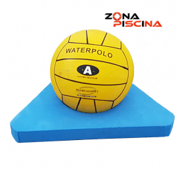 Soporte balon de campeonato con cuerda waterpolo para piscinas de competicion