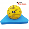 Soporte balon de campeonato con cuerda waterpolo para piscinas de competicion