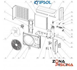 Recambios bomba de calor KOMFORT RC600 KRIPSOL