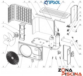 Recambios bomba de calor KOMFORT RC600 KRIPSOL