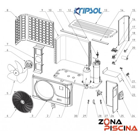 Recambios bomba de calor KOMFORT RC900 KRIPSOL