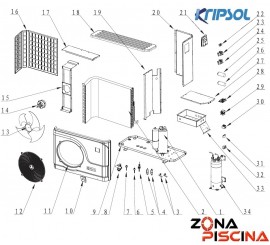 Recambios bomba de calor KOMFORT RC1900 KRIPSOL