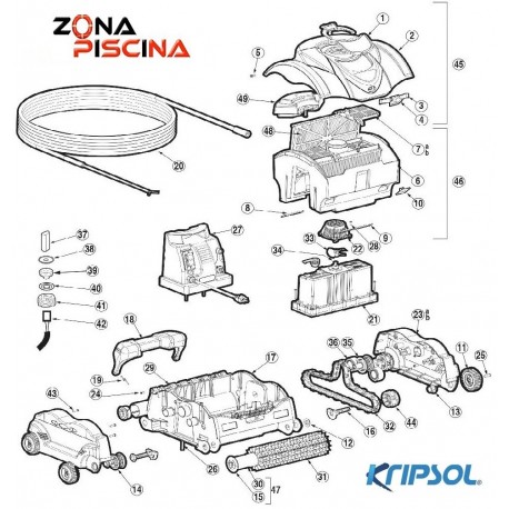 Recambios limpiafondos Atlantis Evo KRIPSOL