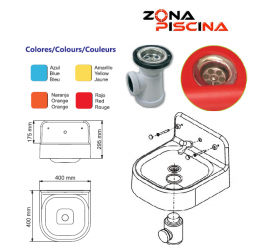 Lavabo infantil para vestuarios, ba&ntilde;os, piscinas, zonas recreativas