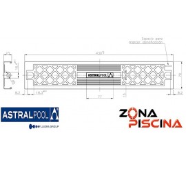 Recambio del peldaño en 304 para escalera de piscina Standard marca AstralPool (4401010105).