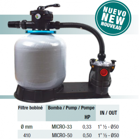 Conjunto compacto de filtracion para piscinas portatiles psh