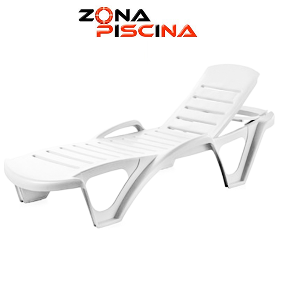 Tumbona apilable con respaldo abatible en tres posiciones para jardín