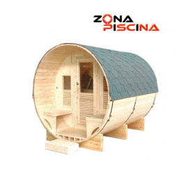 Sauna para exterior modelo Luna, p/ jardín, piscina, abeto canadiense