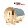 Sauna para exterior modelo Luna, p/ jardín, piscina, abeto canadiense