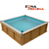 Piscina mini cuadrada elevada de madera