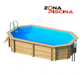 Piscina de madera octogonal / ovalada elevada de madera