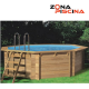 Piscina de madera octogonal / circular elevada de madera