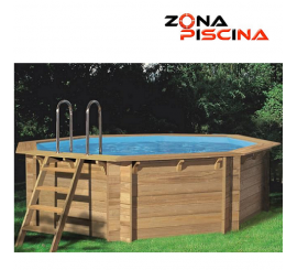 Piscina de madera octogonal / circular elevada de madera