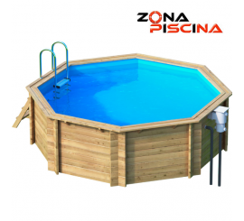 Piscina de madera octogonal / circular elevada de madera