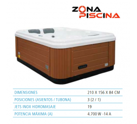 Spa Pianosa color blanco con mueble sintético en gris antracita