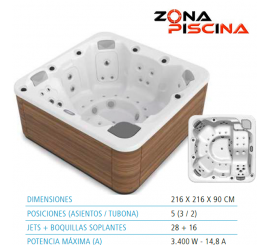 Spa Select con jet inoxidable y el mueble en color thunder