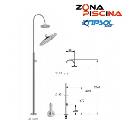 Ducha de piscina Kripsol serie bastón DB 100HF