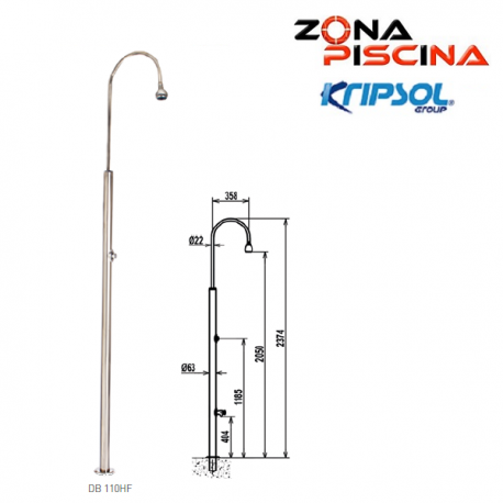 Ducha de piscina Kripsol serie bastón DB 110HF