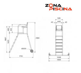 Silla socorrista para piscina publica