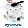 Válvula selectora lateral 6  vías Kripsol / Hayward para filtro de piscina